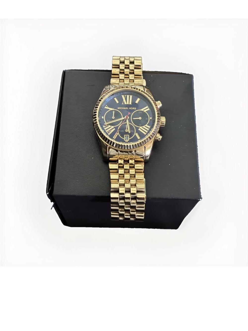 Michael Kors Lexington chronograph blue dial ladies watch mk6206- Excellent Cond
